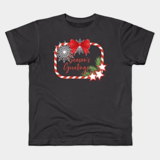 Candy Cane Holiday Frame Kids T-Shirt